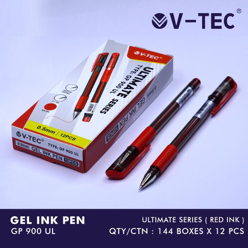 

V-TEC Classic Gel Pen GP 900 UL (Red)