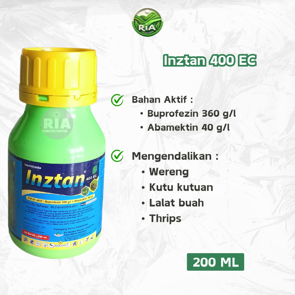 Inztan 400EC 200ml Insektisida Buprofezin 360 g/l + Abamectin 40 g/l Pembasmi Hama Telur Ulat Kutu