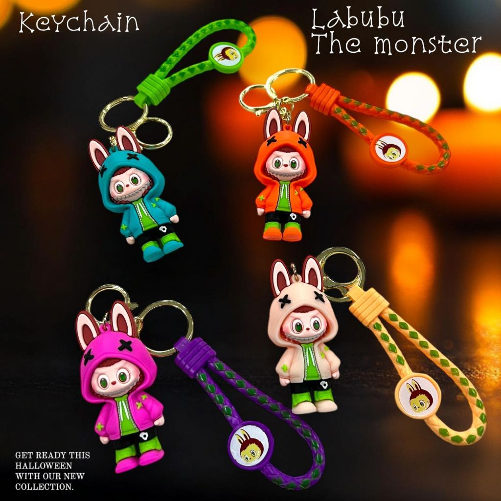 Keychain Labubu The Monster Style Gantunga  Kunci Labubu Monster