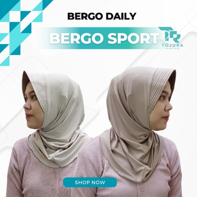 Bergo Daily/Bergo Sport Hijab Olahraga Jersey Premium/Kerudung Olahraga/Kerudung Sporty
