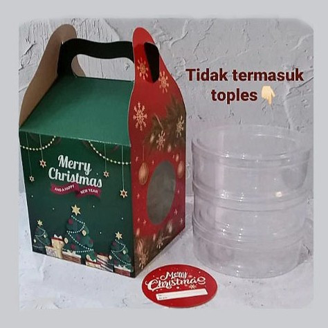 

( 5 pcs ) Kardus Kuker Natal Dus 3 Topls 250gr Box Jinjing Packaging Hampers Xmas