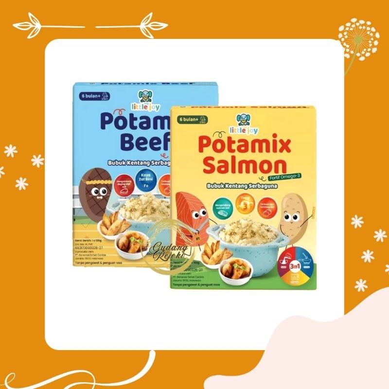 POTAMIX LITTLE JOY 100GR POTAMIX SALMON POTAMIX BEEF POTAMIX KENTANG BUBUK MPASI SNACK MPASI CEMILAN