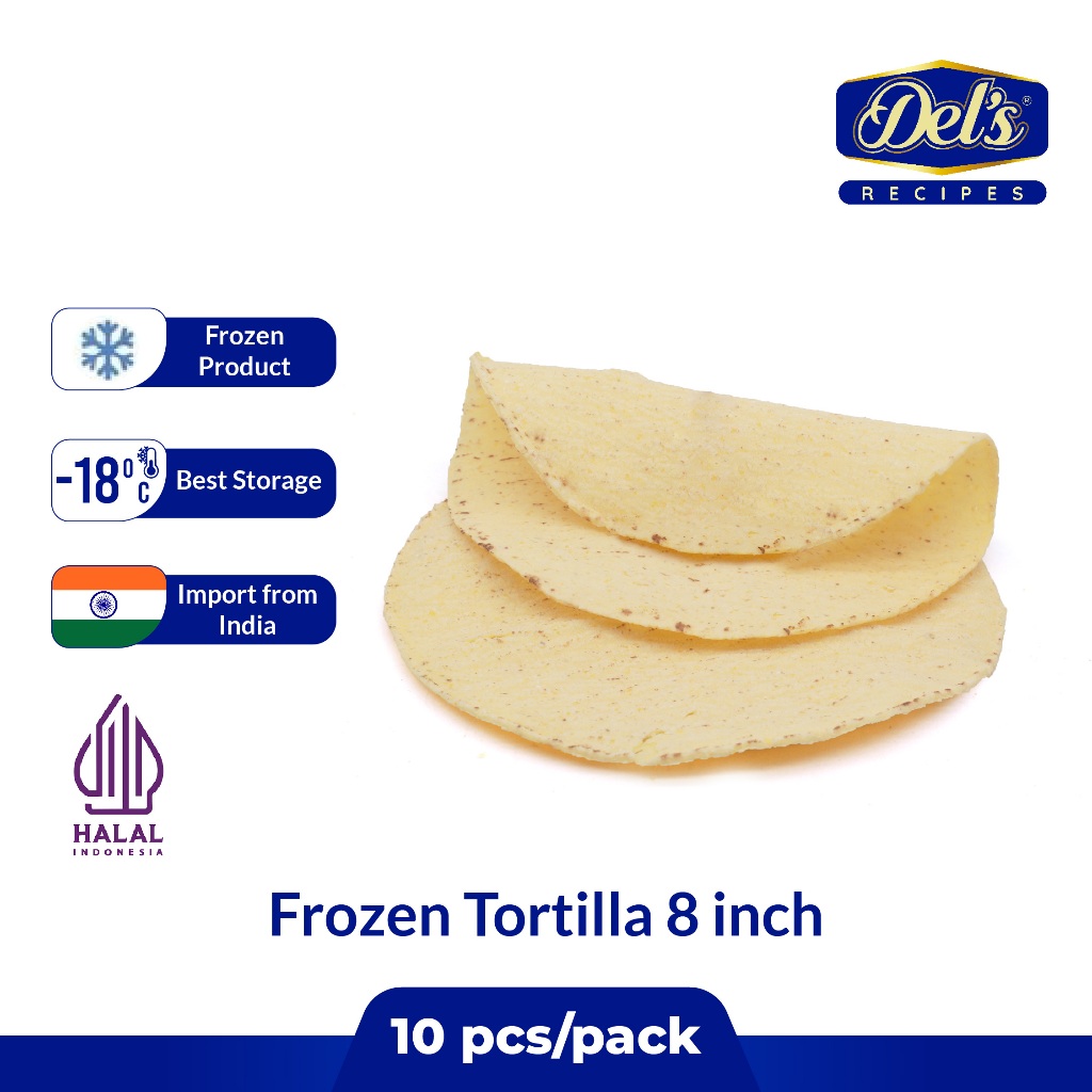 

Wheat Tortilla Frozen Premium / Kulit Tortilla / Tortilla Wrap / Kulit Kebab / Salad Wrap - 8 Inch / 20 cm - 10 Lembar