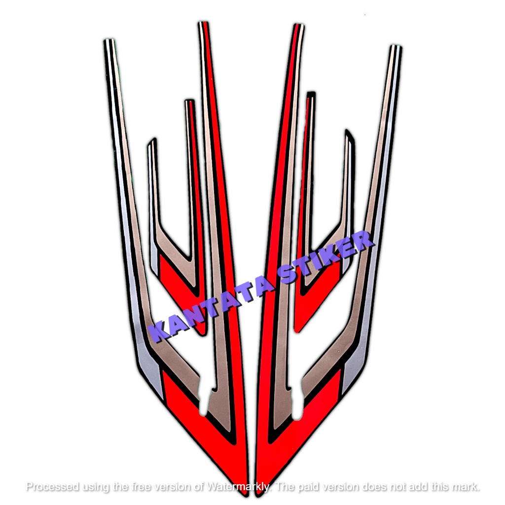 STIKER STRIPING LIS LES BODY MOTOR HONDA GL 100 1994 CACING MERAH STANDAR FULL SET