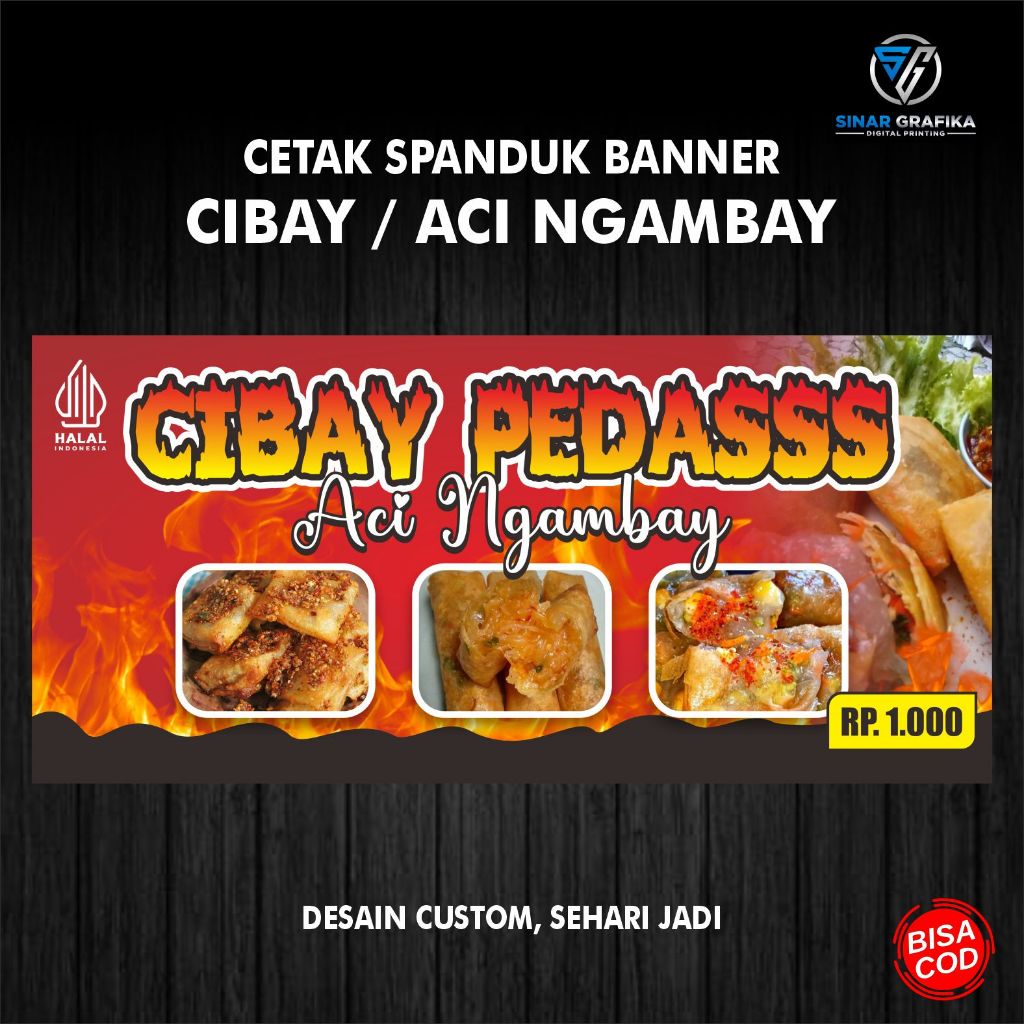 Spanduk / Banner Cibay, Aci Ngambay, Desain Custom
