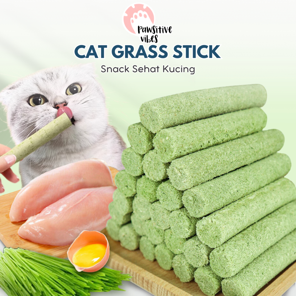 [Premium Quality] Cat Grass Stick - Snack Kucing Campuran Catnip, Ayam, Minyak Ikan, Vitamin Untuk M