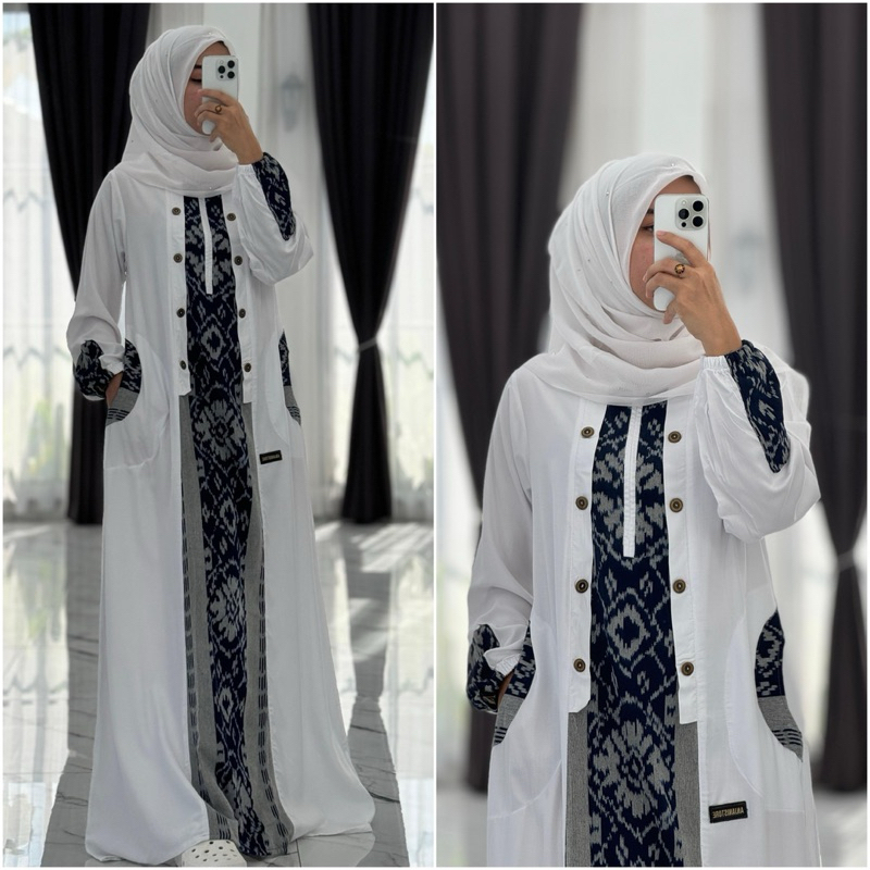 DRESS ORI ANJANI STORE PUTIH ((PRE ORDER))