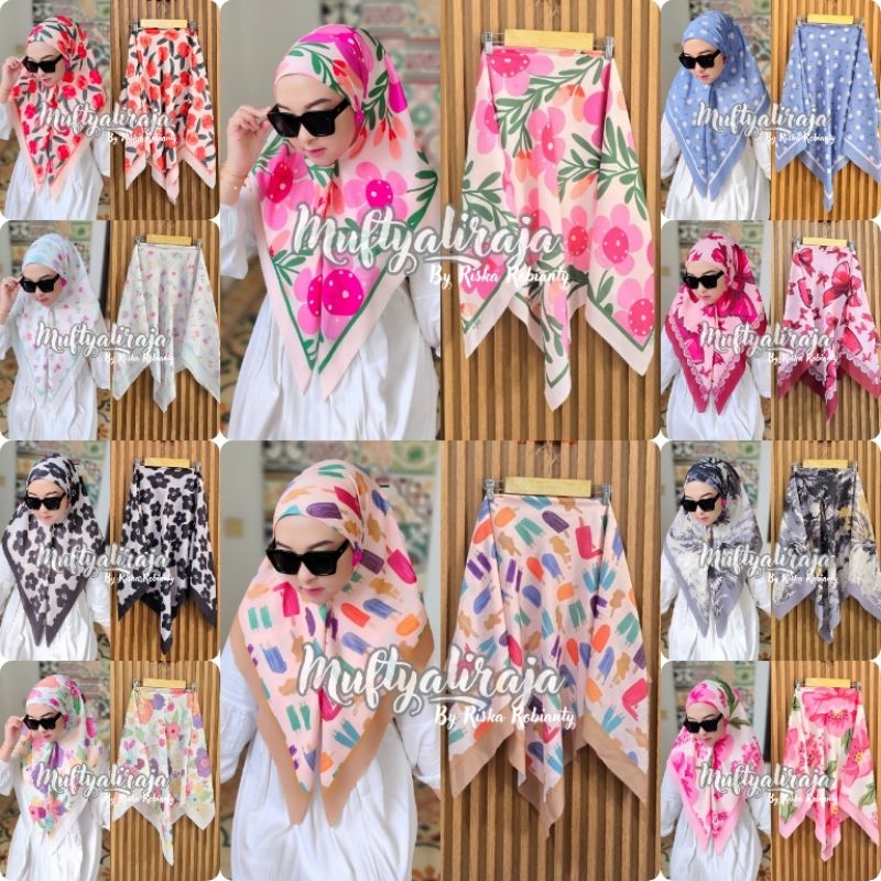 HIJAB SEGIEMPAT MOTIF KERUDUNG / VOAL MOTIF TERBARU / SEGIEMPAT MOTIF / VOAL PREMIUM