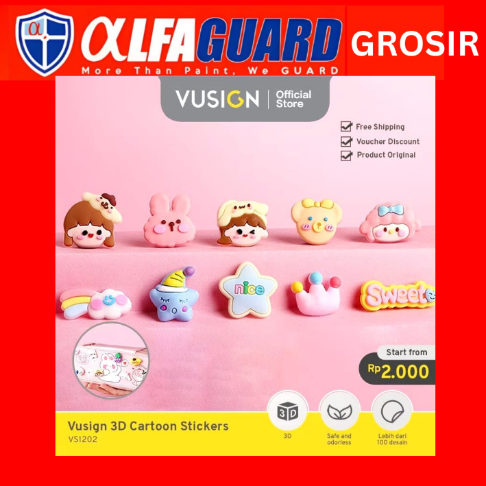 

Vusign Sticker 3D / Tempelan Timbul Lucu dan warna warni VS1201