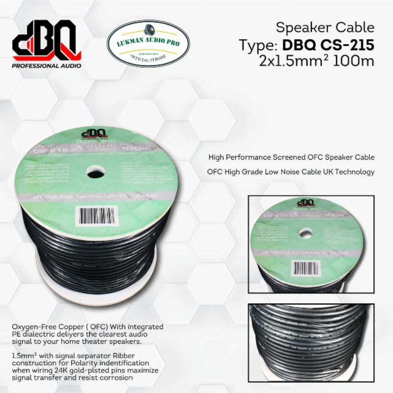 kabel Speaker Hight Quality DBQ 2x1,5 / 2x2,5 / 2x4 Original