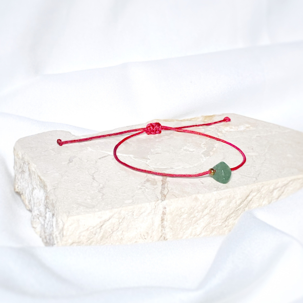 Gelangtali Shine Gelang Batu Hijau Tali Merah Tipis