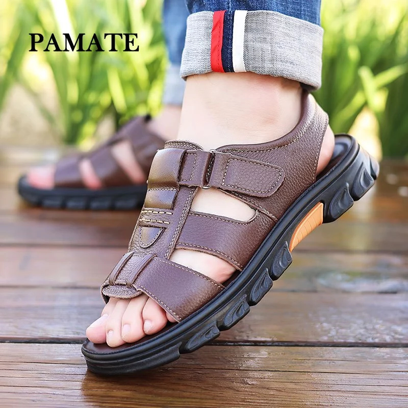 AVERY - Sendal Kulit Asli Pria Tali Belakang Realpict 100% Asli Import Kualitas Premium