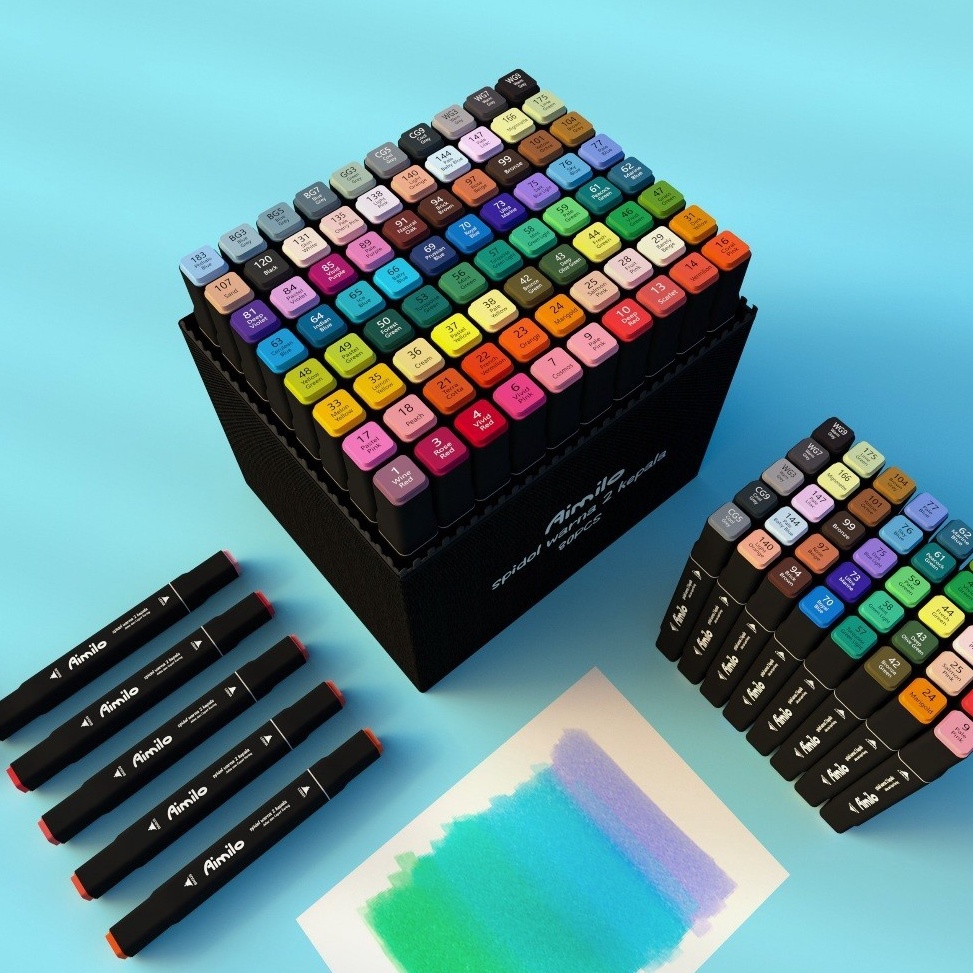 

KODE Q63A AIMILO SPIDOL WARNA SET 1 SET SKETCH MARKER 48 6 8 WARNA