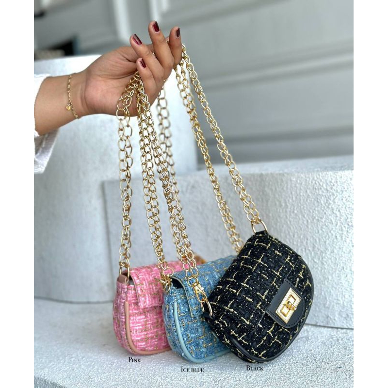 Tas korea lucu mini gaury slempang rantai