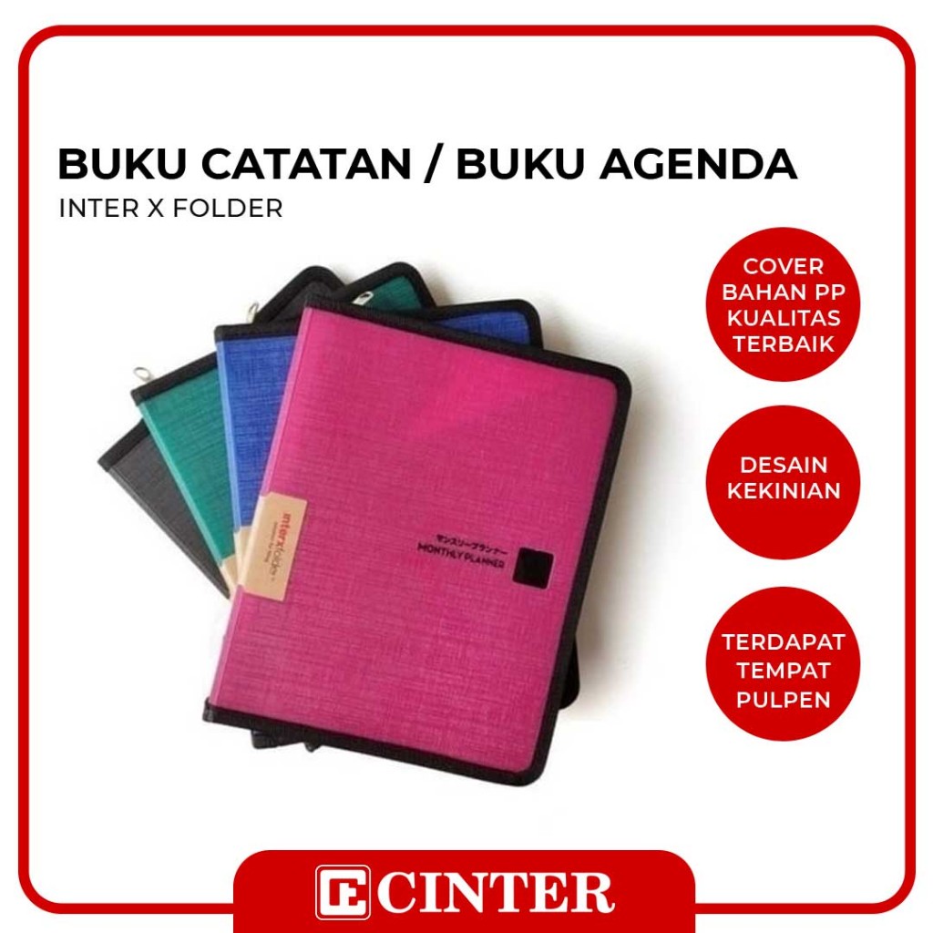 

INTER X FOLDER - BUKU CATATAN / BUKU AGENDA MONTHLY PLANNER A5 SLETING WARNA