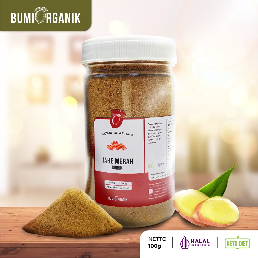 

JAHE MERAH BUBUK 100G ASLI 100% TANPA CAMPURAN ORIGINAL SERBUK JAHE / BUBUK MINUMAN JAHE MERAH / JAHE MERAH INSTAN PURE RED GINGER POWDER / IMUN BOOSTER ORGANIC NUTRIFARM / BEORGANIK / DARI BUMI / SAFIYA / GALLEO