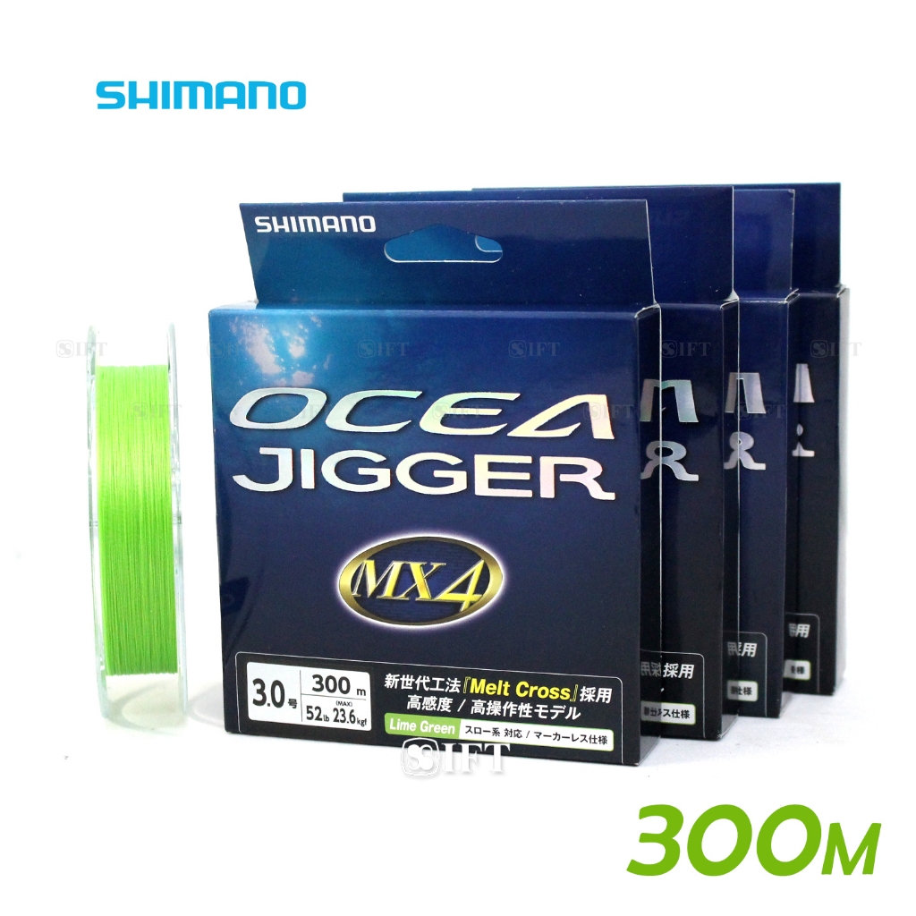 Senar SHIMANO PE OCEA JIGGER MX4 300M LG | PE 0.6 - 3.0 | Braid Made in Japan