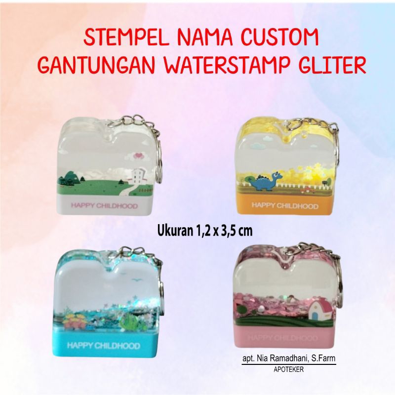 

Stempel Nama Custom Waterstamp Gliter Gantungan