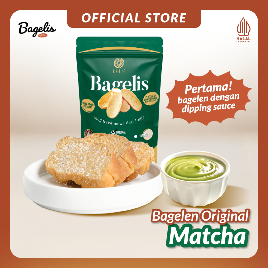 

BAGELIS ORIGINAL Bagelen Cocol Matcha | Roti Kering Bagelan Kue Kering 160 Gram