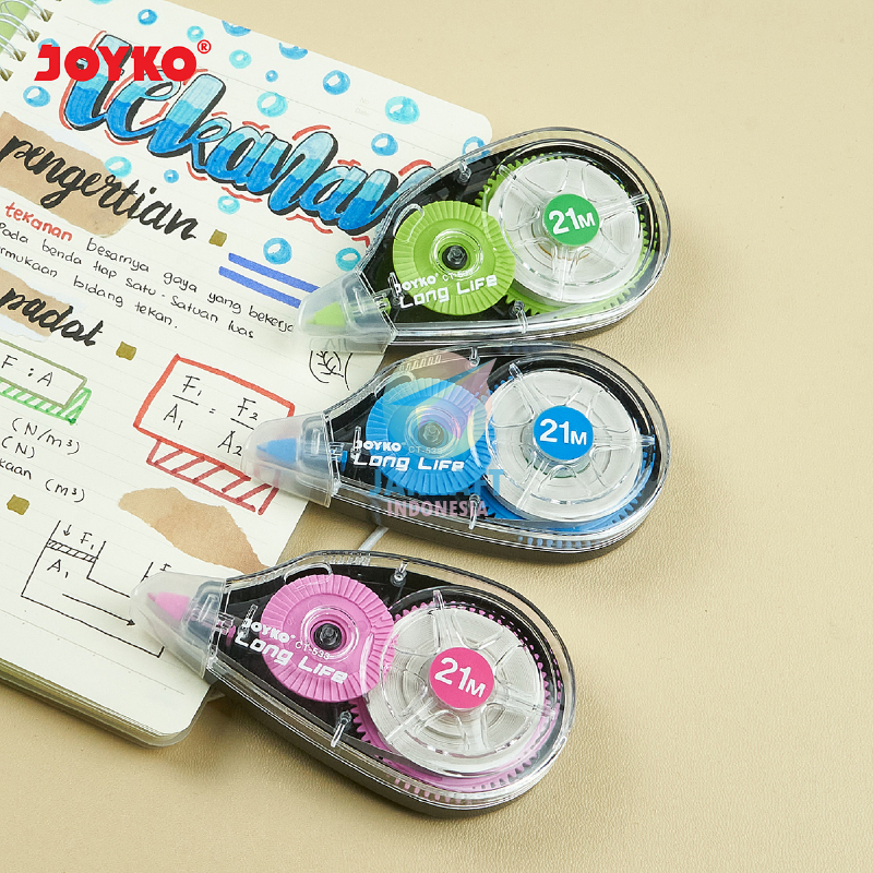 

(1 Pcs) Correction Tape JOYKO CT-533 Tip-X Tip Ex Pita 21 Meter isi Lebih Banyak Long Life