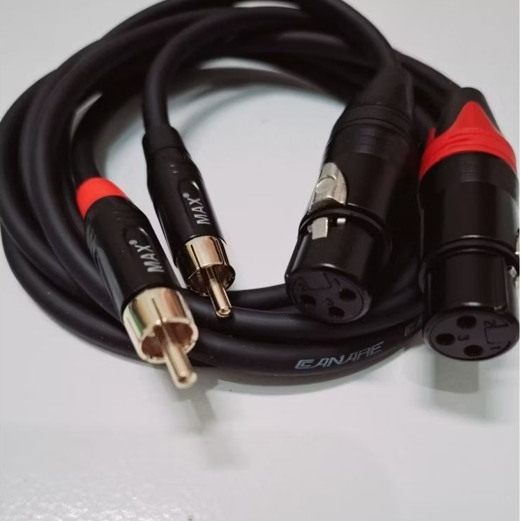 1 set Kabel jek power ke mixer jek xlr canon female to jek Rca max