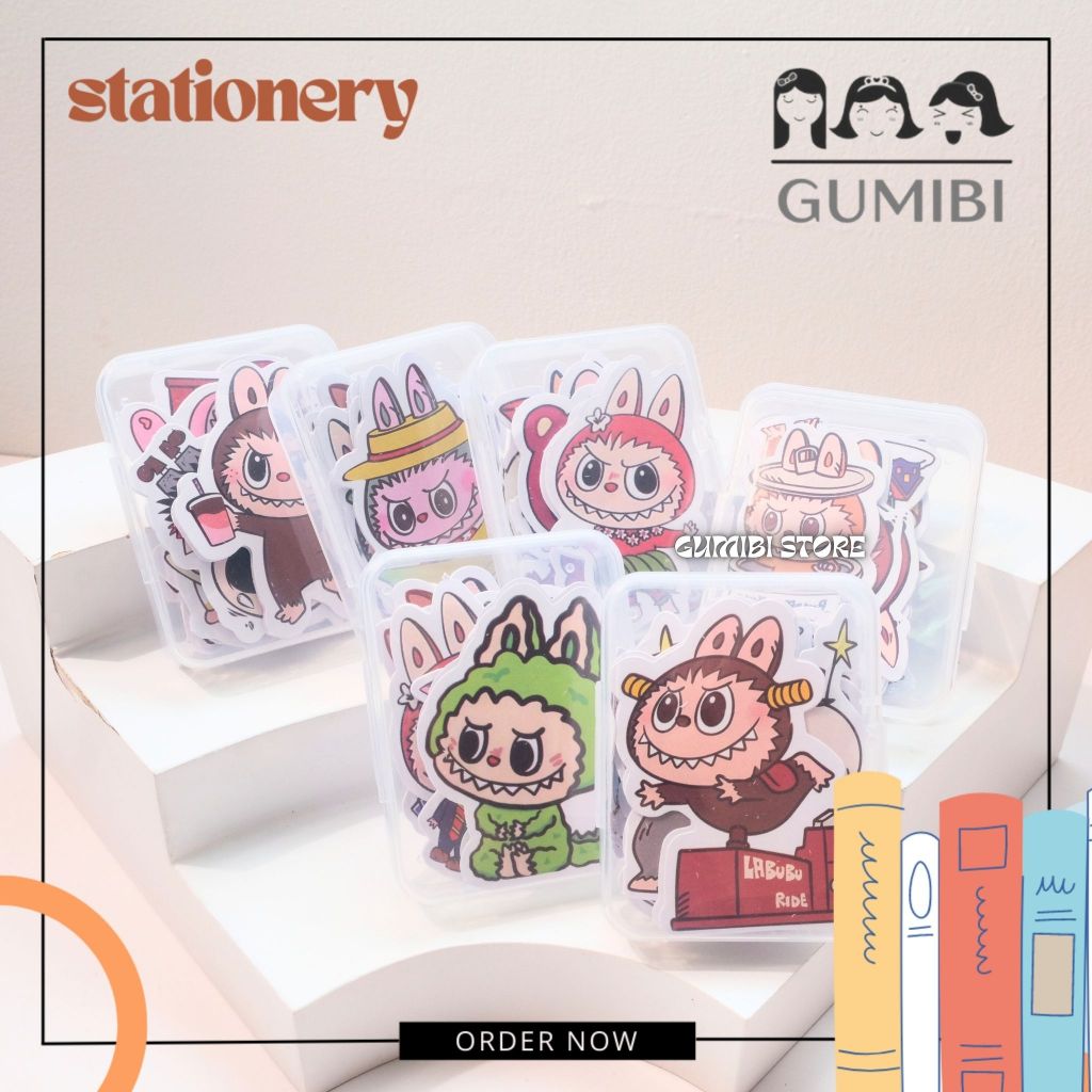 

STIKER BOX MINI LABUBU STIKER KISS CUT LABUBU 1 BOX ISI 12 PCS STIKER FULLBODY LABUBU KERTAS LUCU TERMURAH