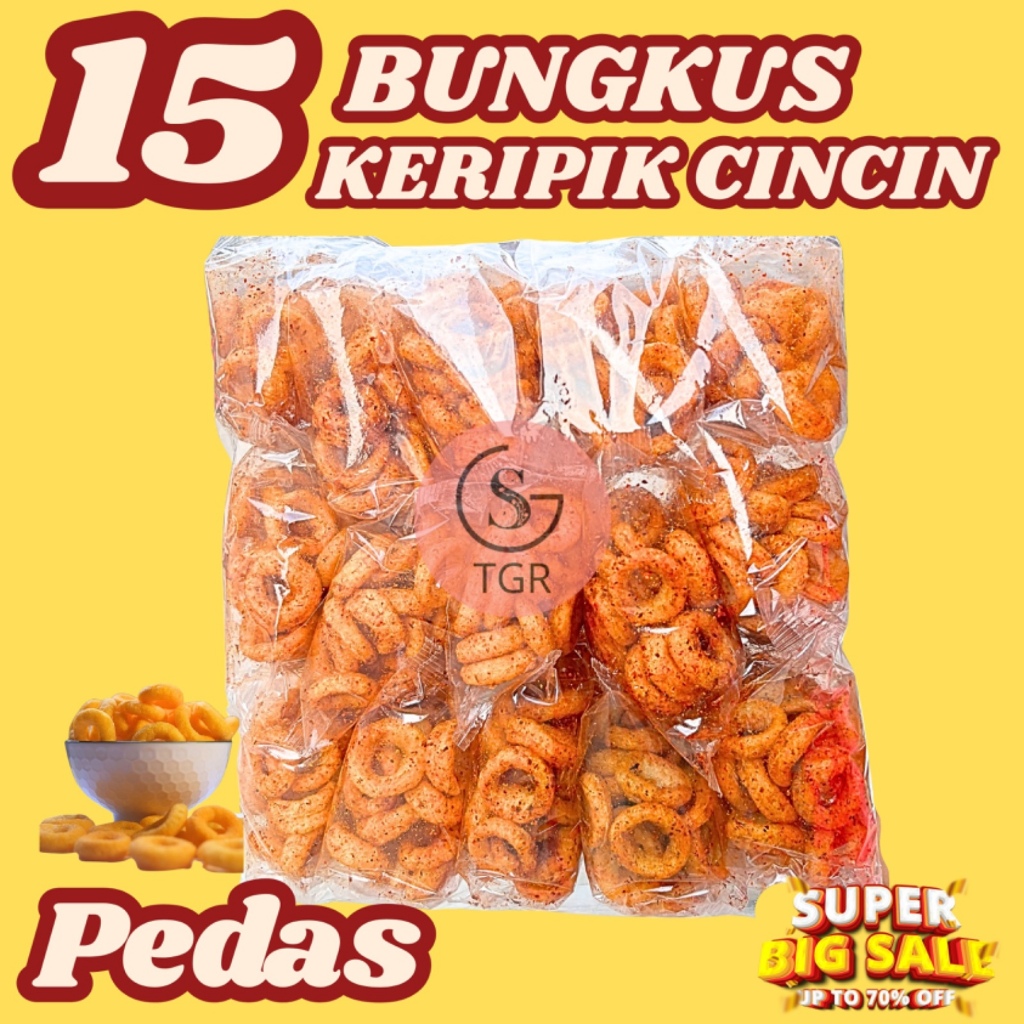 

15 Bungkus (1 Ball) Keripik Cincin Pedas Snack Kering
