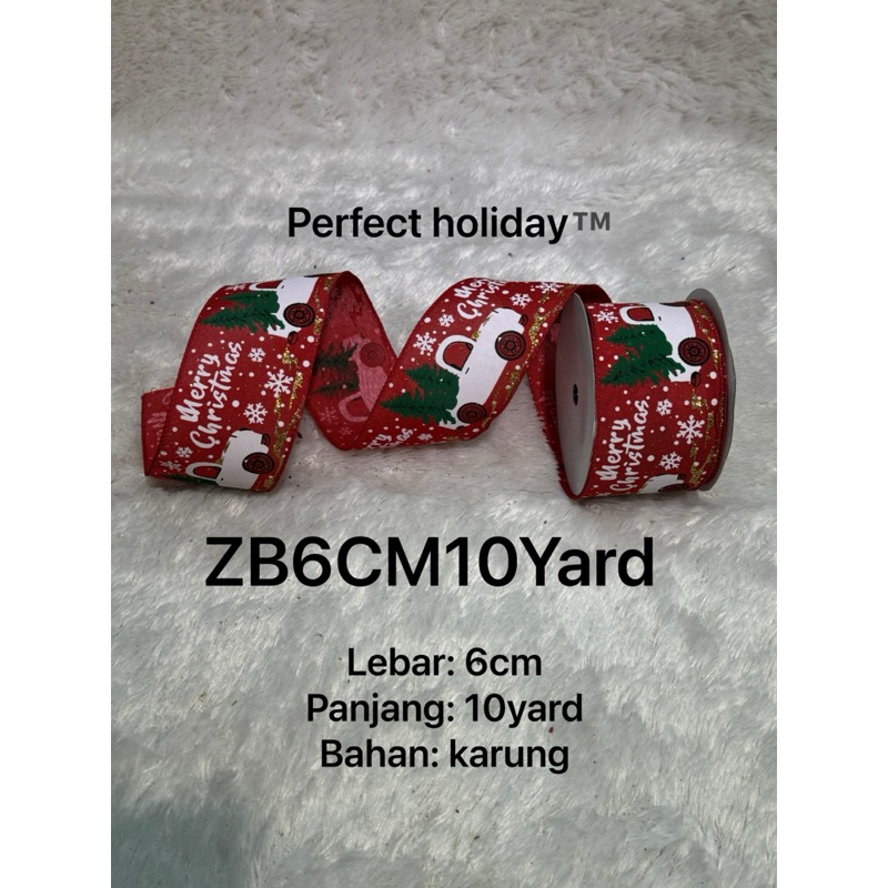 

pita natal karung motif merah christmas 10 yard, ZB6CM10YARD