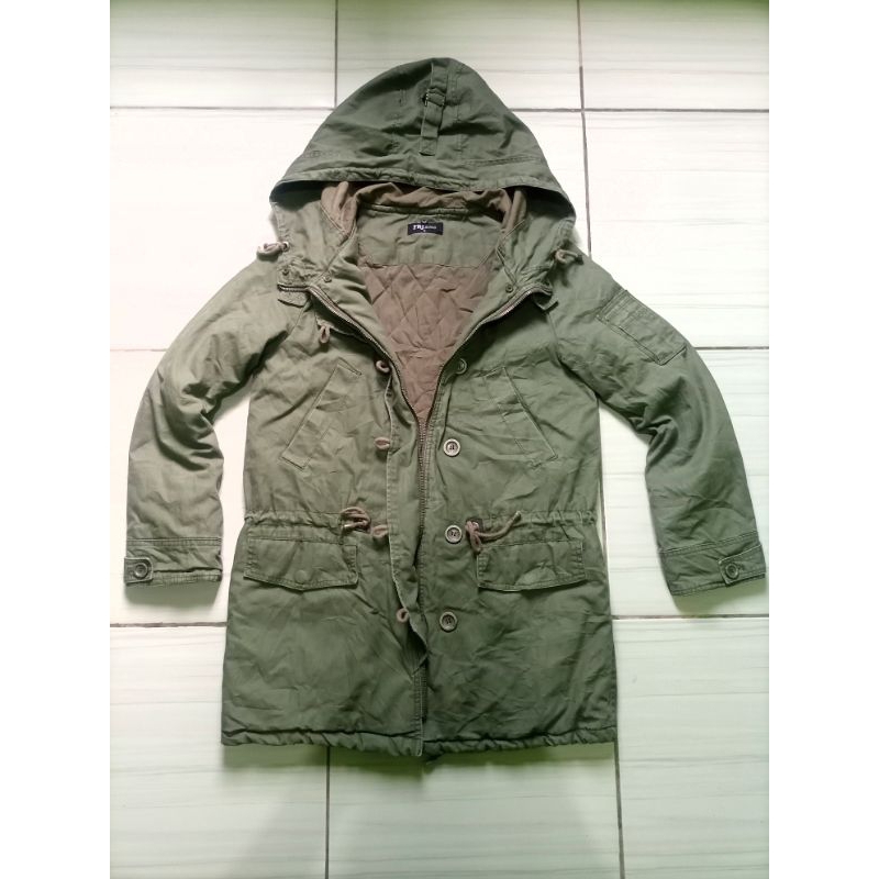 Jaket Puffer Parka Jeans Military Tebal_Brand FRJ Jeans Ori