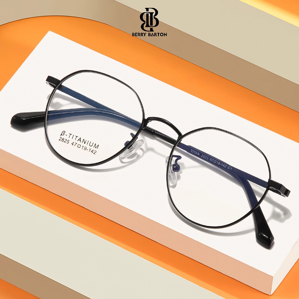 Berrybarton Kacamata Bulat Anti Radiasi Anti Blueray Photocromic Pria Wanita Terbaru Kacamata Titani