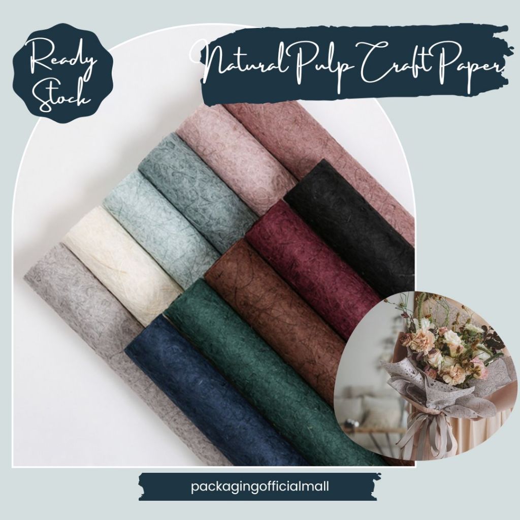 

NATURAL PULP CRAFT PAPER / CELLOPHANE / FLORIST PAPER / KERTAS BUKET BUNGA / WRAPPING WRAPPER