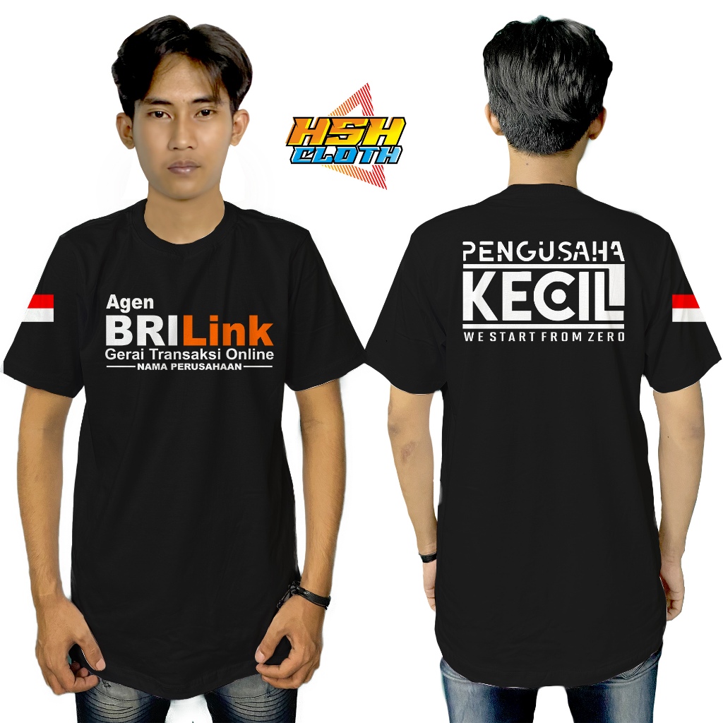 Baju Kaos Distro Agen Brilink Pengusaha Kecil We Start From Zero Gratis NAMA Toko Perusahaan Bisa Cu