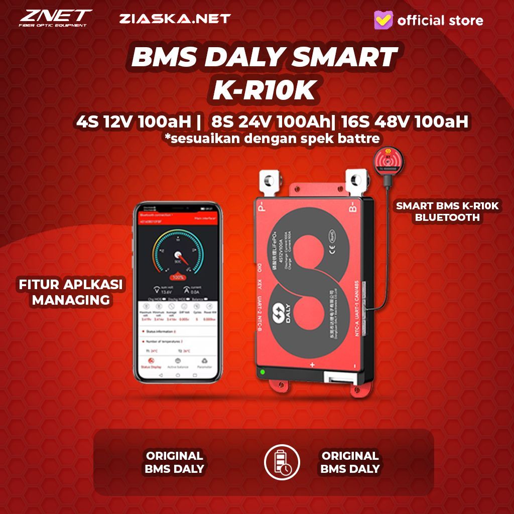 SMART BMS DALY RS485 100AH R10K 4S 8S 16S+ BLUETOOTH WATERPROOF BATRE BATTERY BATERAI LIFEPO NEW TAN