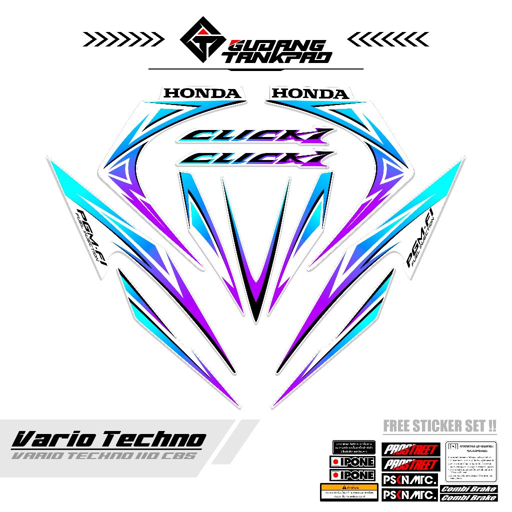 STRIPING VARIASI HONDA VARIO TECHNO 110 CBS MTF 6 / STIKER POLET VARIO 110 TAHUN 2011 / LIS VARIO