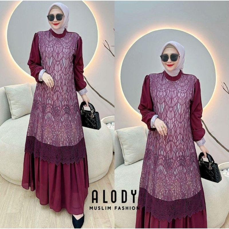 Utami Dress mewah premium By Alody Fashion Muslim (ori)