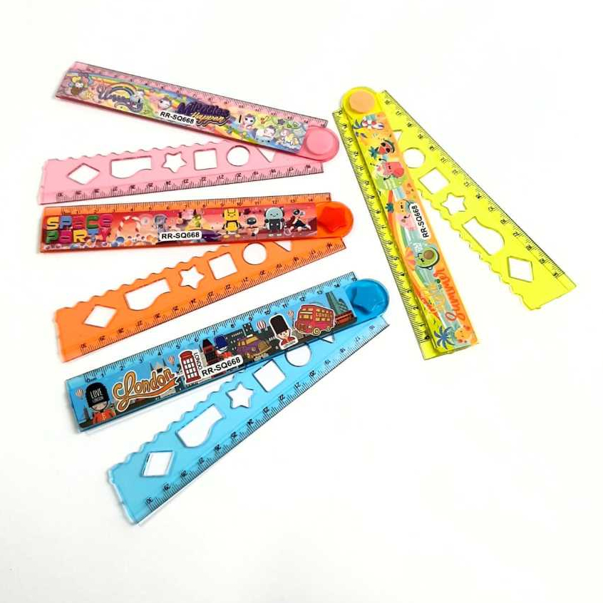 

Harga Grosir ( 1packs / 12pcs ) Penggaris Plastik lipat Warna 30cm SQUEEZY RR-SQ668