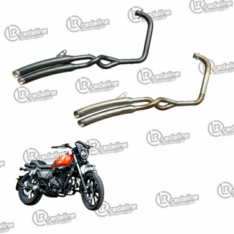 Knalpot benelli motobi 200 efi - benelli motobi 200 evo double vanes full system