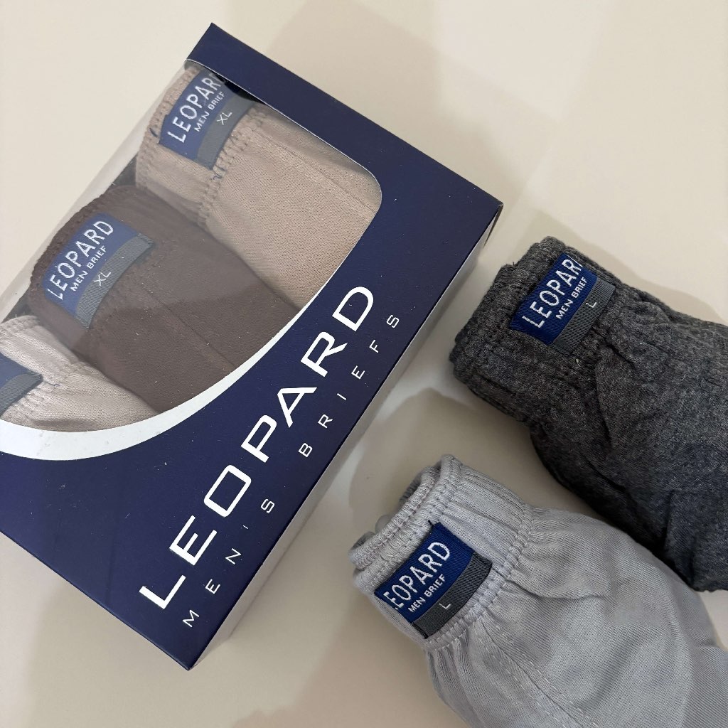 [LEOPARD B] Paket 3 Pcs CD Pria Laki Dewasa 100% Cotton Premium - Celana Dalam Cowo - M L XL XXL