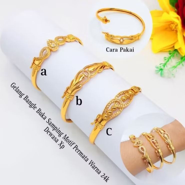Gelang Bangle Xp Permata emas 24k