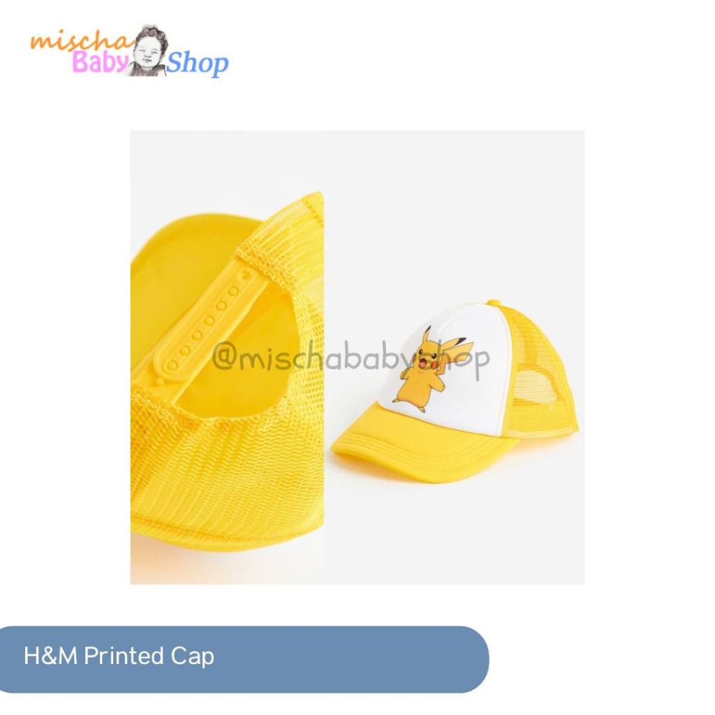 HnM Printed Cap Yellow/Pikachu | Topi Anak