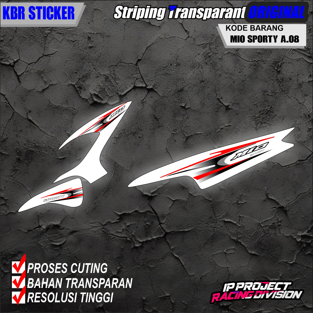 (COD) STIKER STRIPING ORIGINAL MOTOR YAMAHA MIO SPORTY TAHUN 2011 DESAIN HOLOGRAM TRANSPARAN