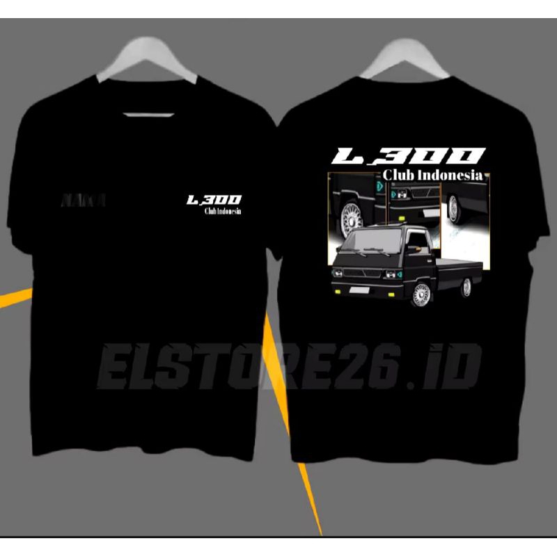 KAOS L300 CLUB INDONESIA CORAK MOBIL HITAM