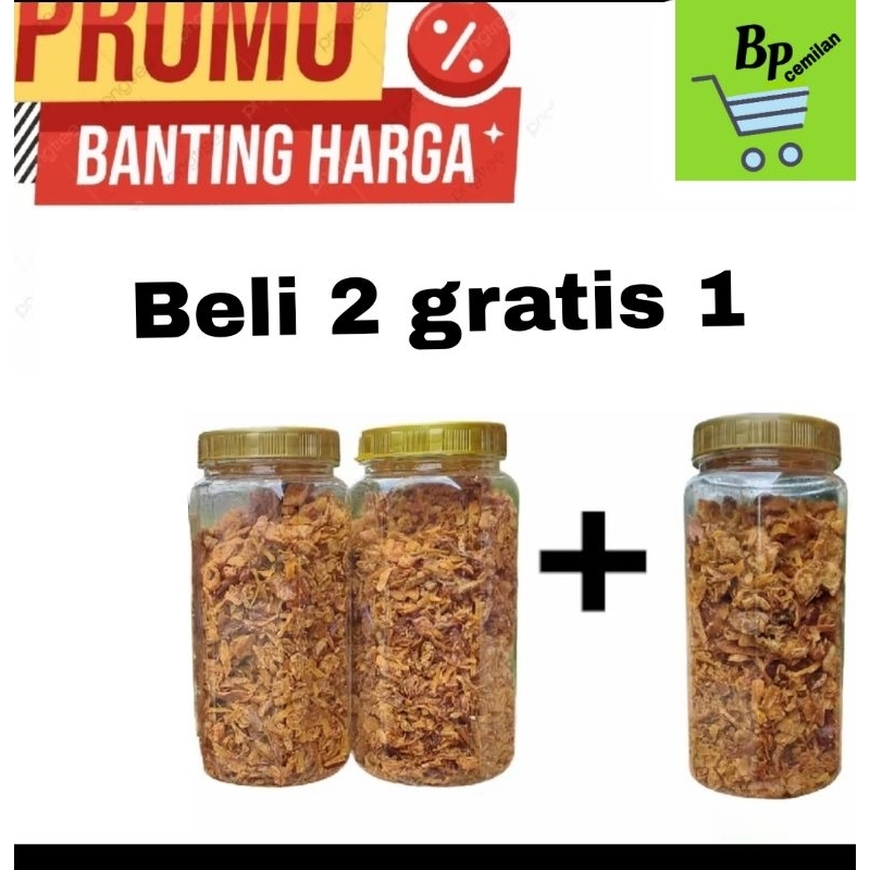 

Bawang Goreng Asli 3 Toples [ B ] Berkualitas Brambang Asli Brebes Renyah -Bahan Masakan