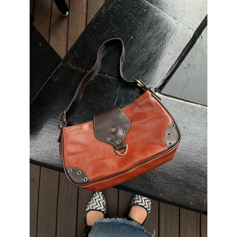 Tas Vintage Brand Capacci Brown Leather Shoulder Bag