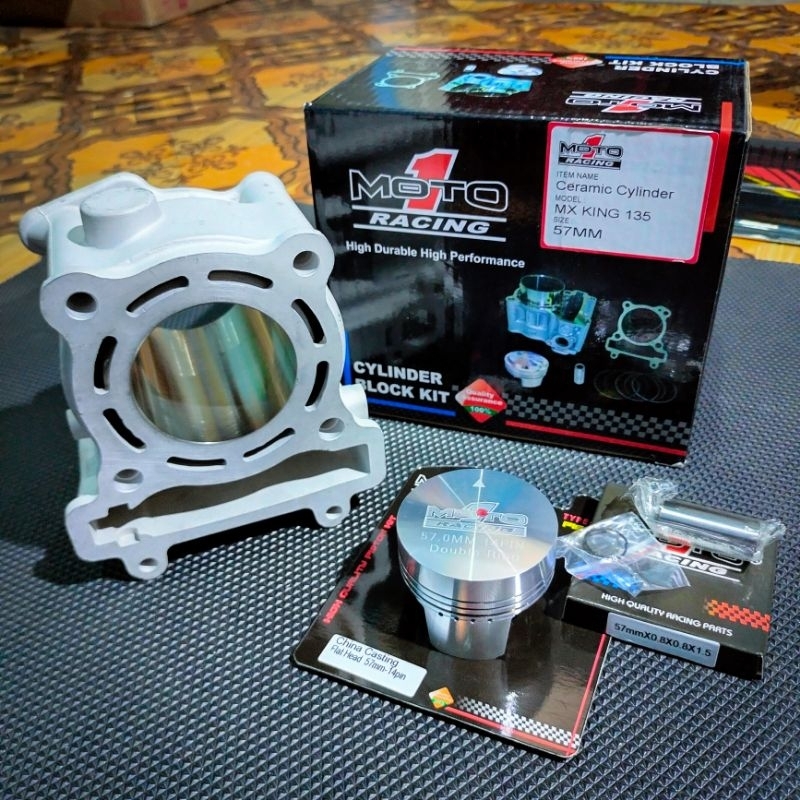 Blok Seher Moto1 MX King Vixion 57MM Pin 14 Block Cylinder Boring Blok Seher MX King Moto 1 Racing