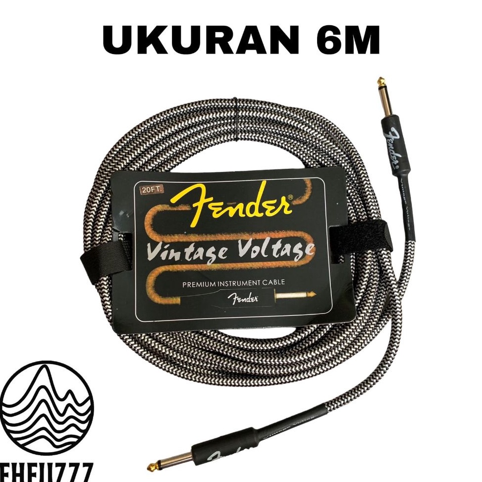 Model Populer Kabel Jack Jak Gitar Guitar Bass Bas Akustik Elektrik FENDER Ukuran 3 Meter Dan 6 Mete