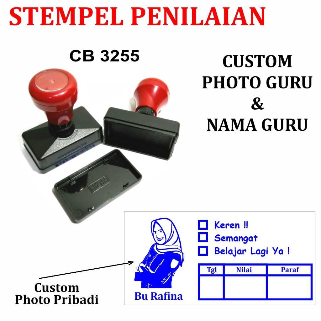 

Stempel Flash Penilaian Custom Photo dan Nama Guru