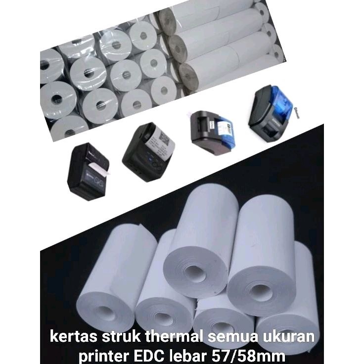 

Trend Dicari Kertas kasir Thermal struk EDC 5758x3mm coreleles full kertas paket 1 roll