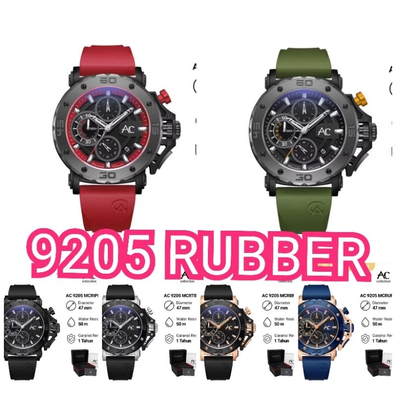 ALEXANDRE CHRISTIE AC  9205 RUBBER STRAP | AC9205 RUBBER COLLECTION | AC 9205 KARET ORIGINAL