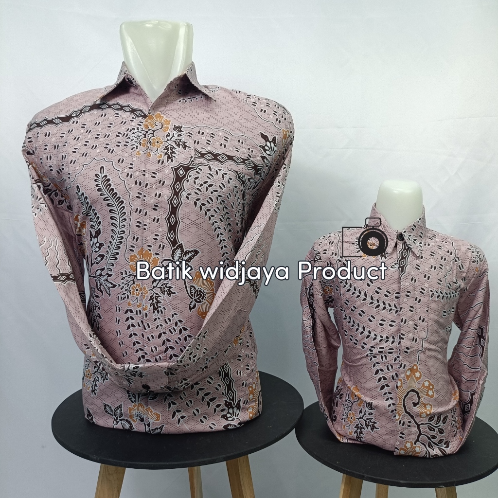 batik couple ayah anak warna pale pink mauve katun premium / batik couple ayah anak pale mauve cod